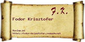 Fodor Krisztofer névjegykártya